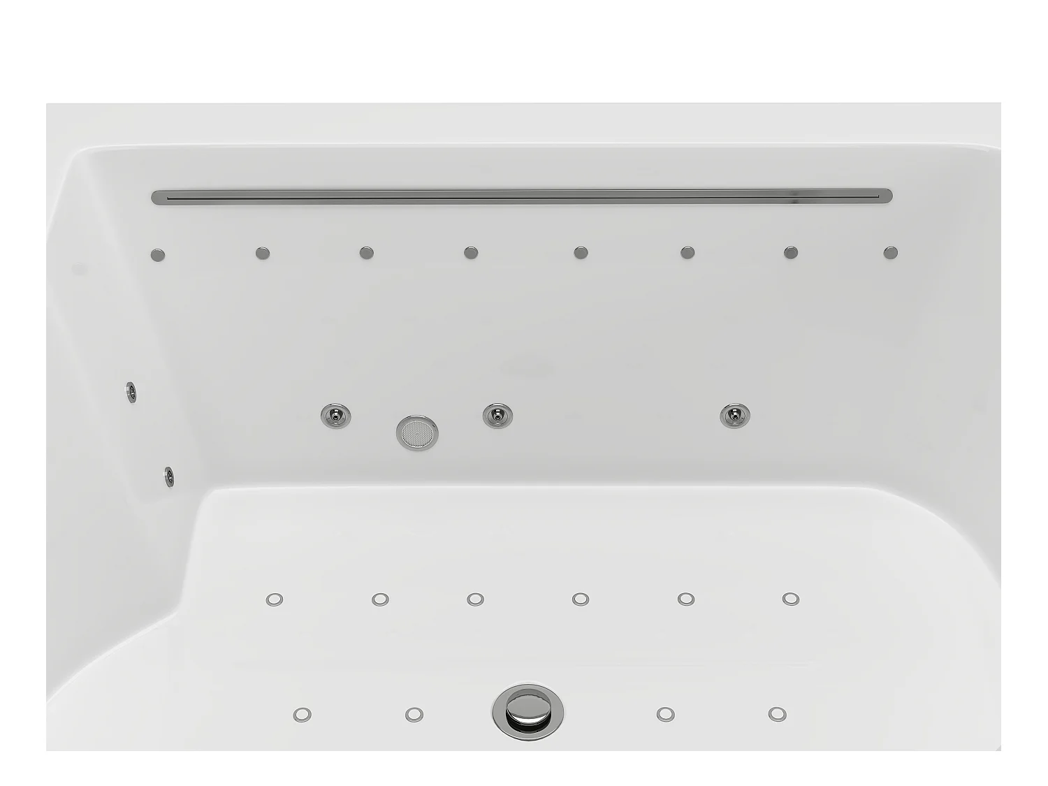 Baignoire balnéo blanche à leds - 2 places - 450 L - 185 x 120 x 65 cm - DEFORIA