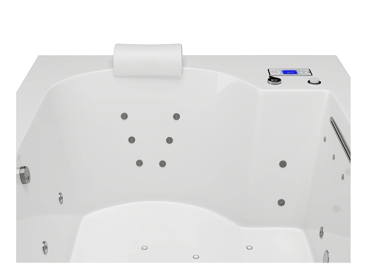 Baignoire balnéo blanche à leds - 2 places - 450 L - 185 x 120 x 65 cm - DEFORIA