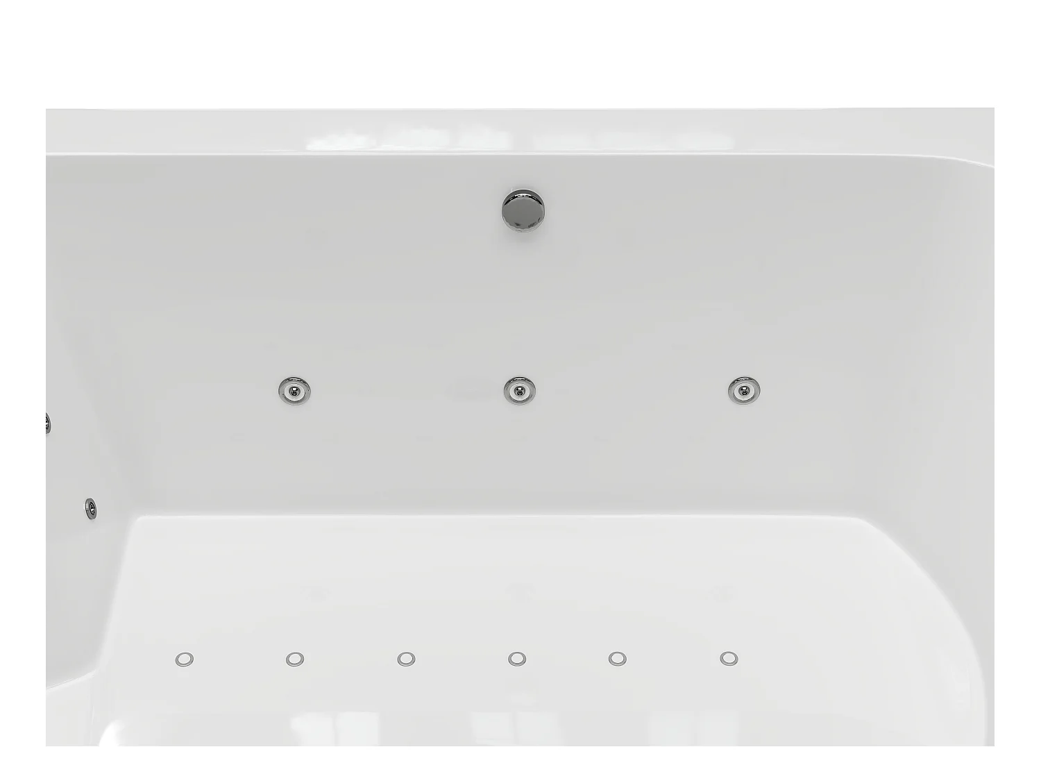 Baignoire balnéo blanche à leds - 2 places - 450 L - 185 x 120 x 65 cm - DEFORIA