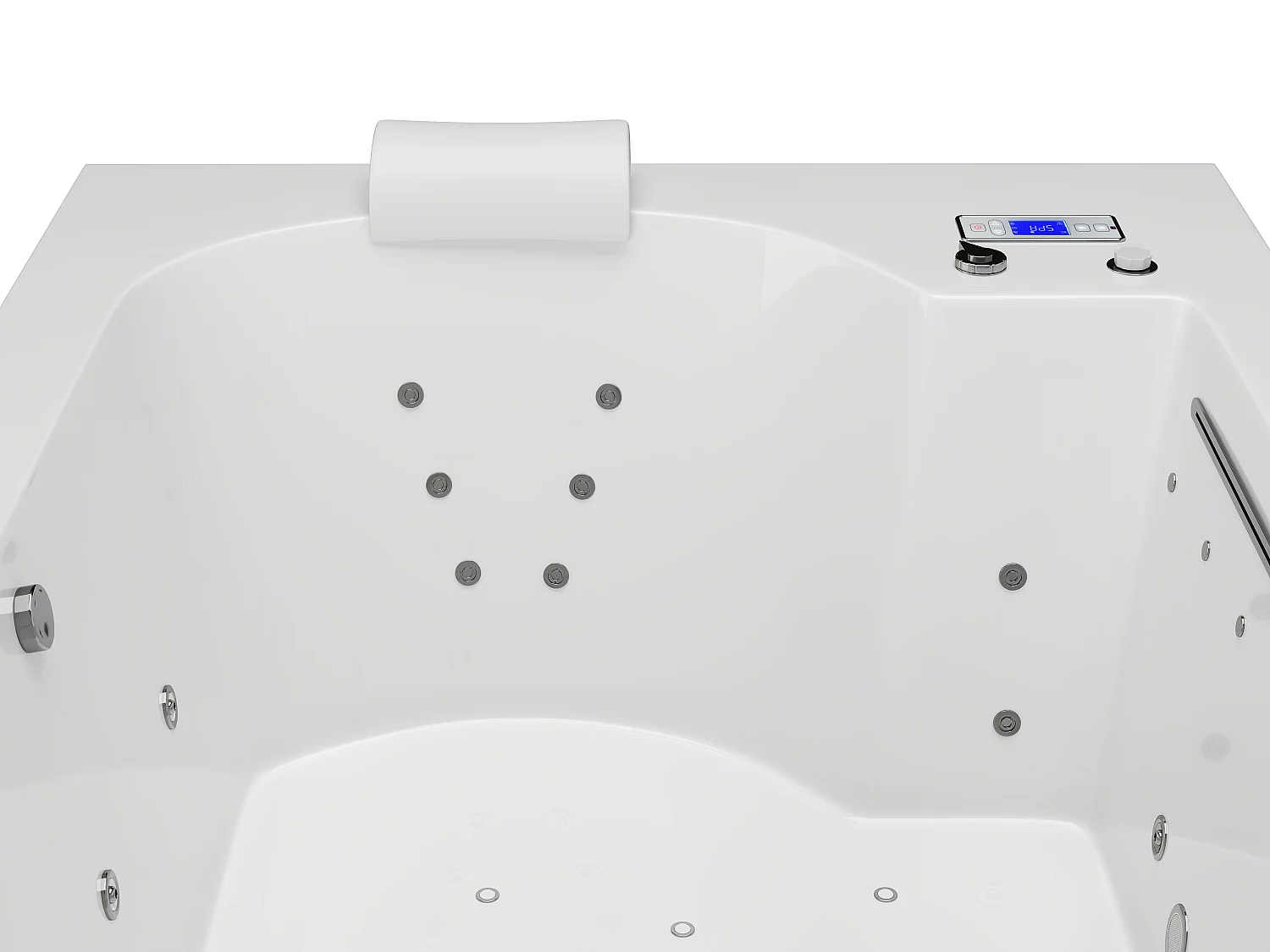 Baignoire balnéo blanche à leds - 2 places - 450 L - 185 x 120 x 65 cm - DEFORIA