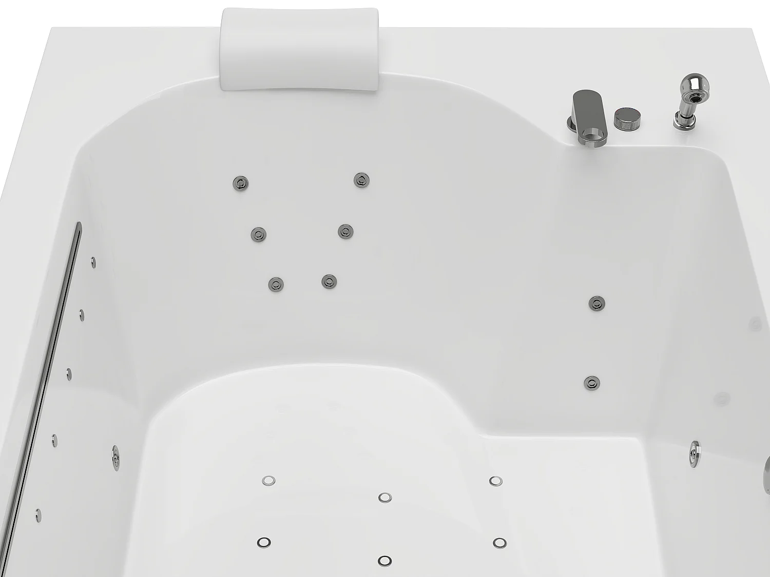 Baignoire balnéo blanche à leds - 2 places - 450 L - 185 x 120 x 65 cm - DEFORIA