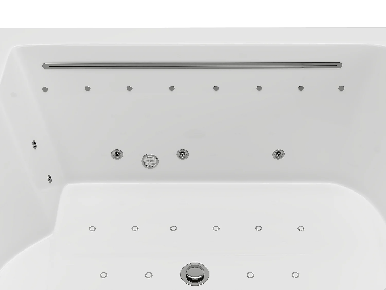 Baignoire balnéo blanche à leds - 2 places - 450 L - 185 x 120 x 65 cm - DEFORIA