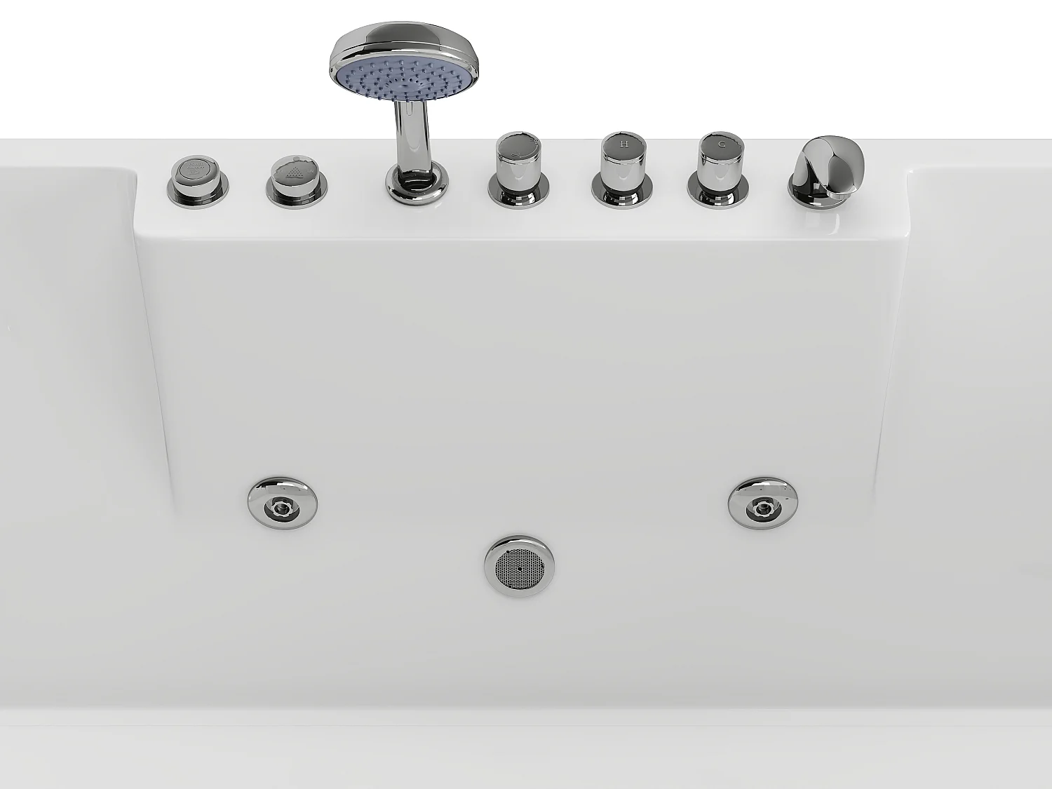 Baignoire balnéo - 2 places - 515 L - 182 x 122 x 62 cm - Angle gauche - THALASSA