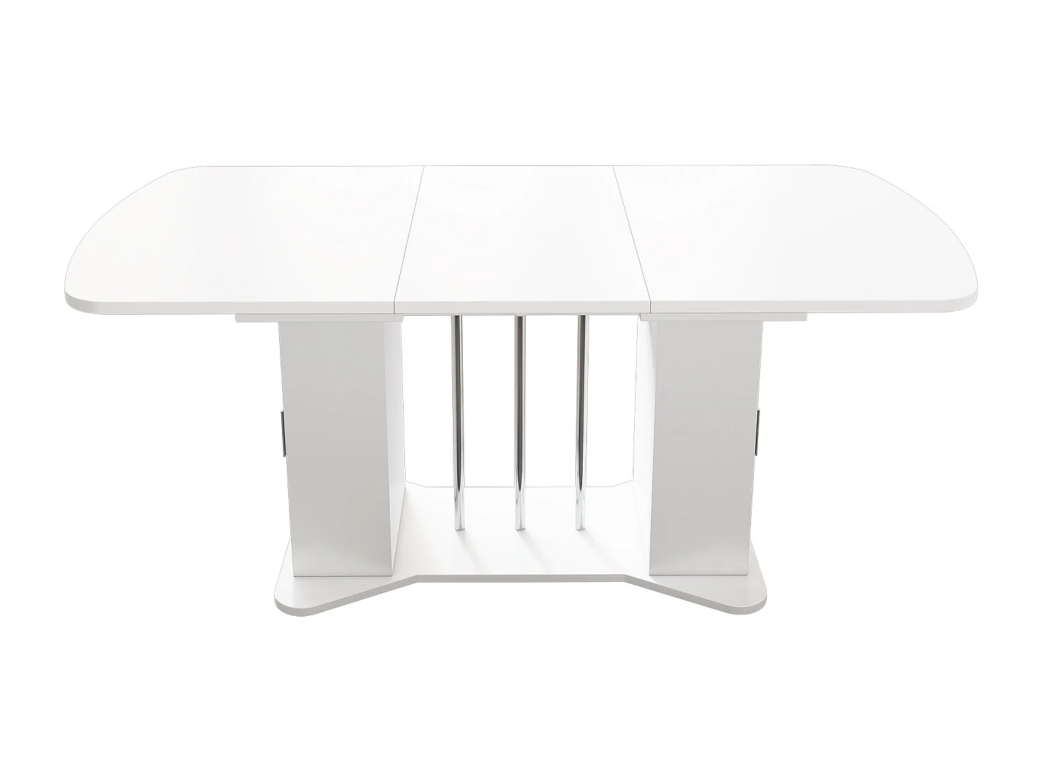 Table à manger extensible avec rangement 4 à 6 personnes - 120/160 x 80 cm - en MDF - Blanc