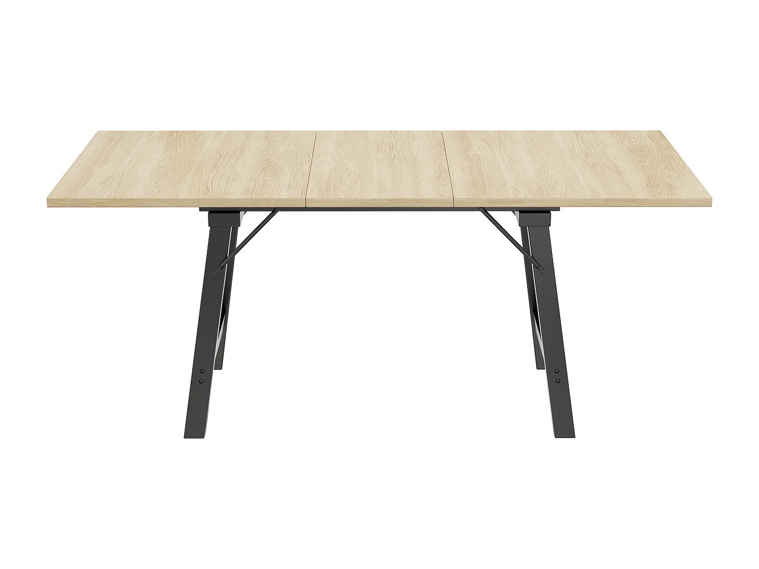 Table à manger extensible en MDF - 140/180 x 80 cm - adaptée pour 4 à 6 personnes - Naturel