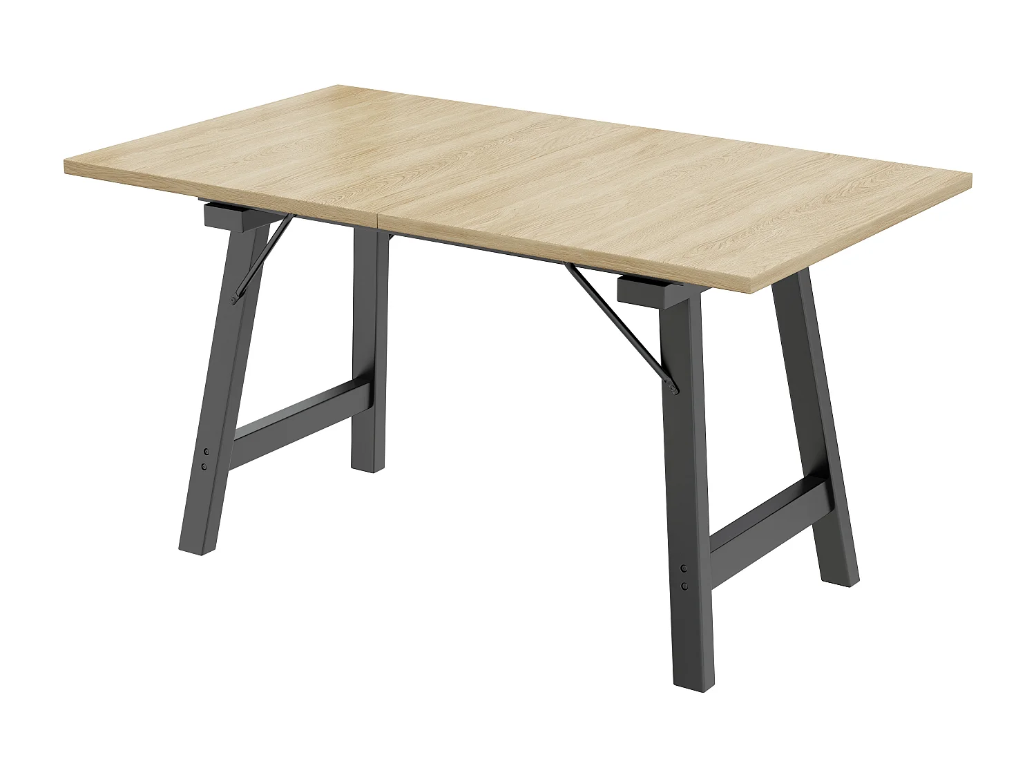 Table à manger extensible en MDF - 140/180 x 80 cm - adaptée pour 4 à 6 personnes - Naturel