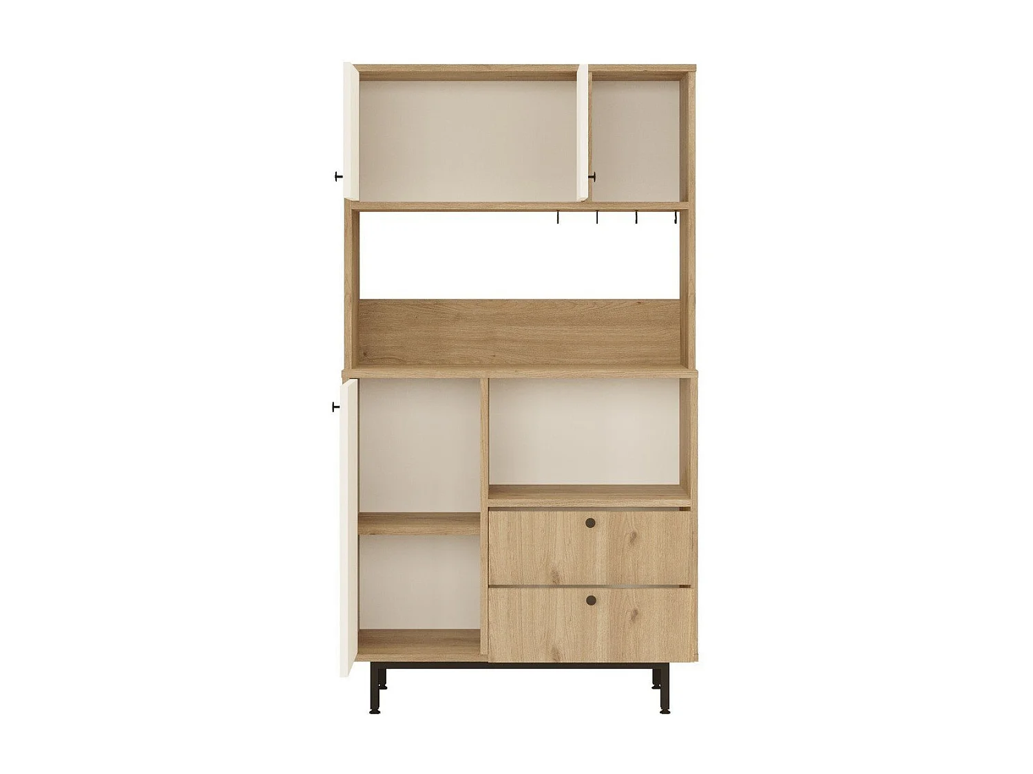 Meuble de rangement de cuisine 3 portes et 2 tiroirs H161,2 cm - ODE