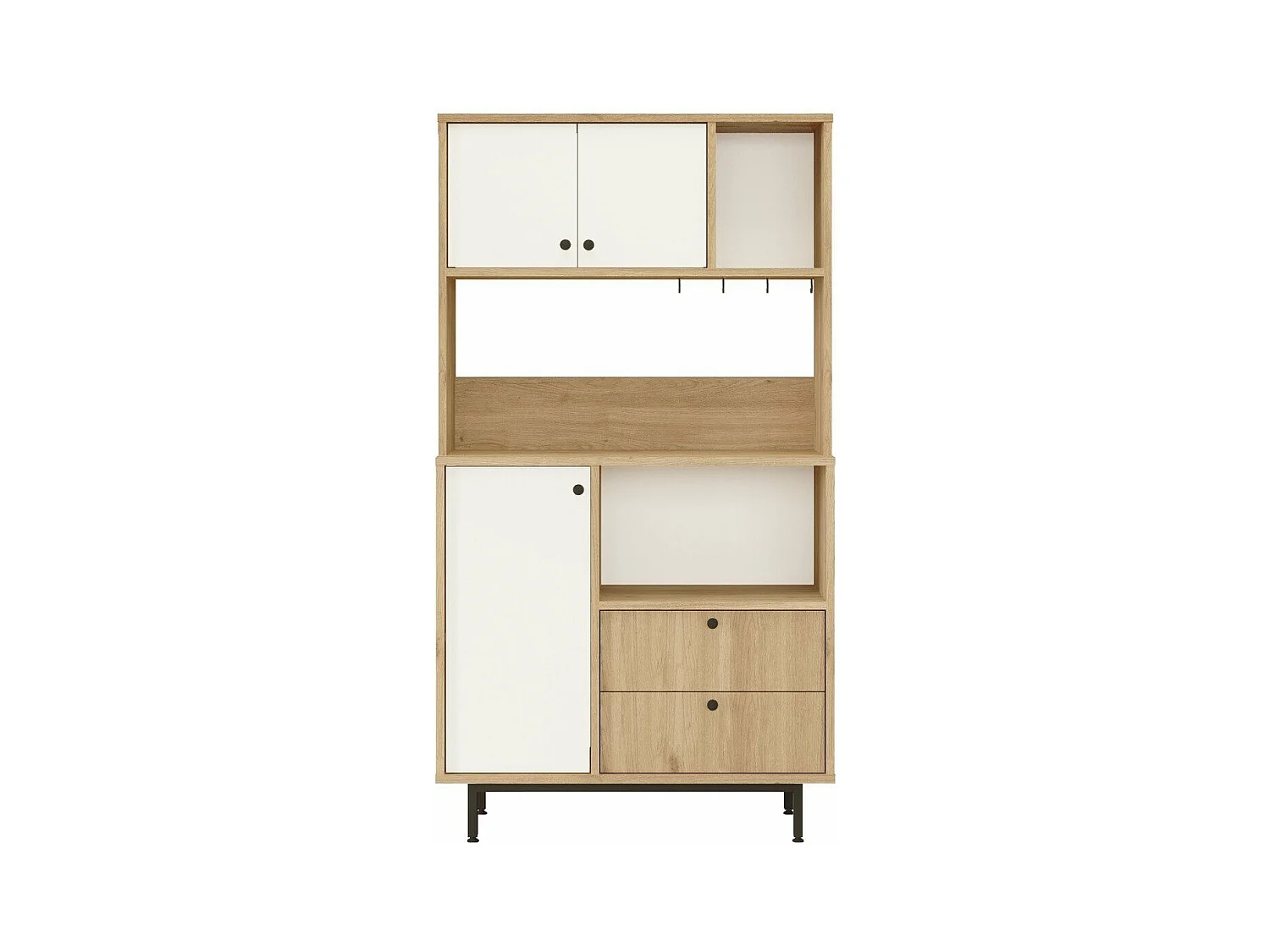 Meuble de rangement de cuisine 3 portes et 2 tiroirs H161,2 cm - ODE