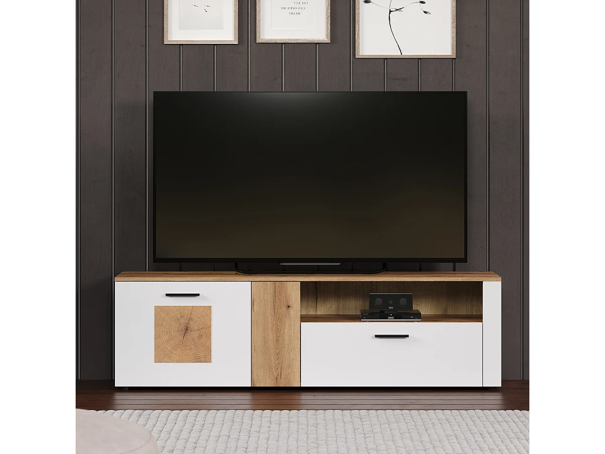 Tv-meubel met 2 deuren, 1 lade, 1 open vak en 1 kabelopening L170 cm - VITORIA