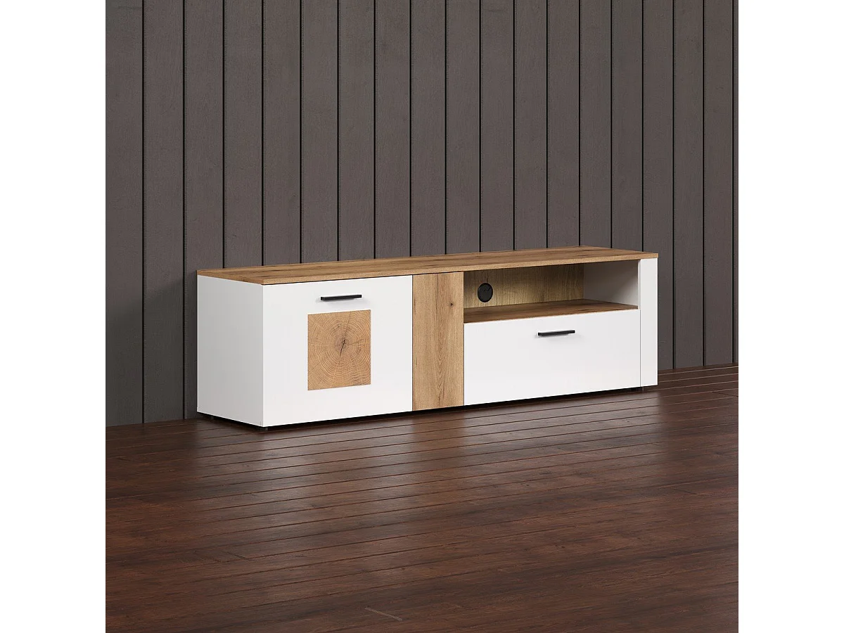 Tv-meubel met 2 deuren, 1 lade, 1 open vak en 1 kabelopening L170 cm - VITORIA
