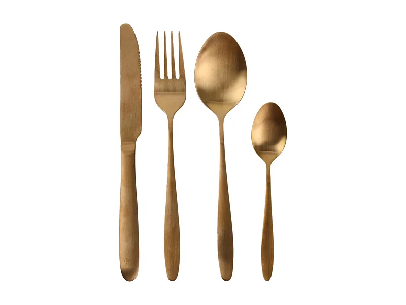 Ménagère en acier inoxydable 16 couverts NORA coloris cuivre