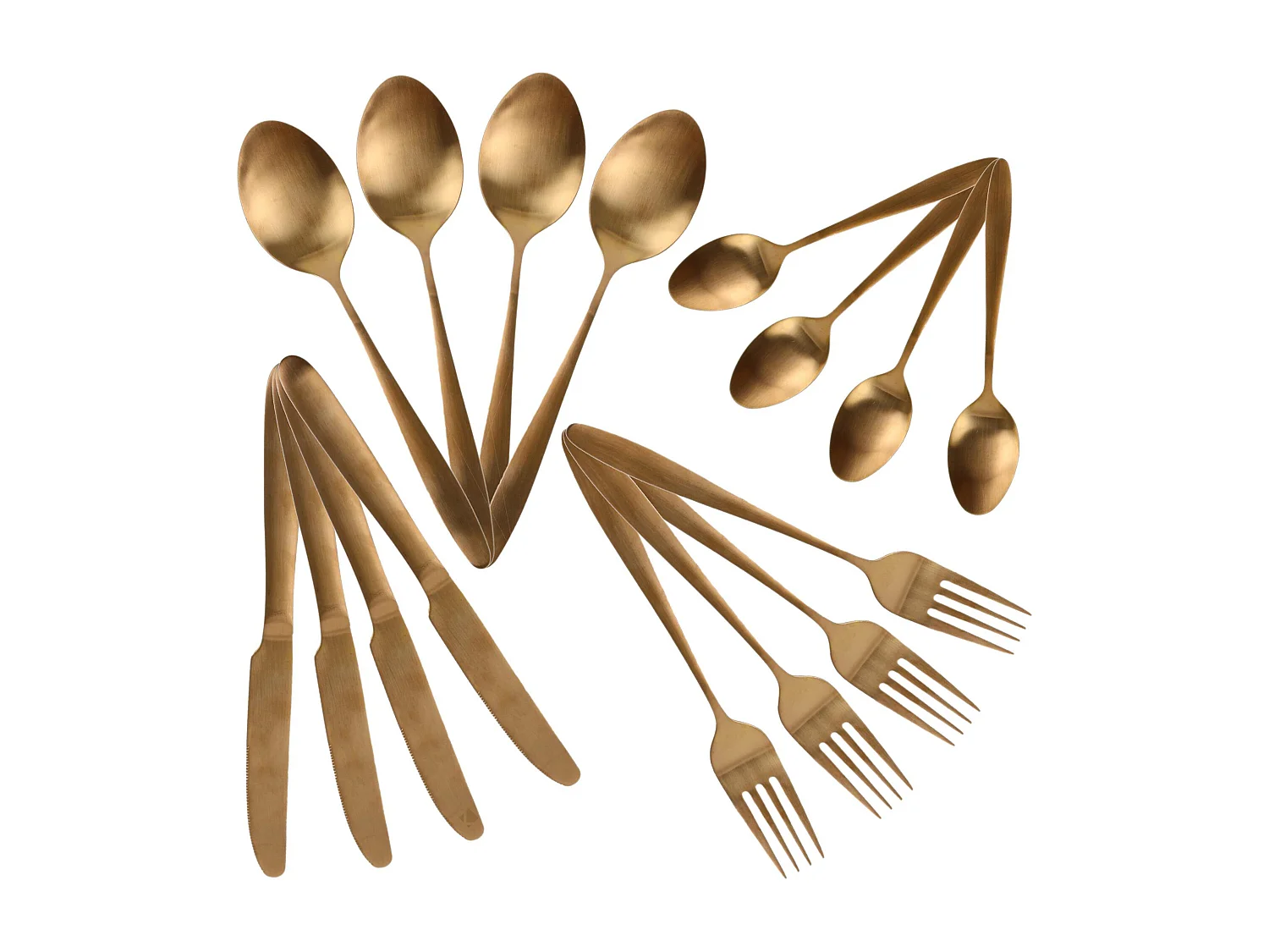 Ménagère en acier inoxydable 16 couverts NORA coloris cuivre