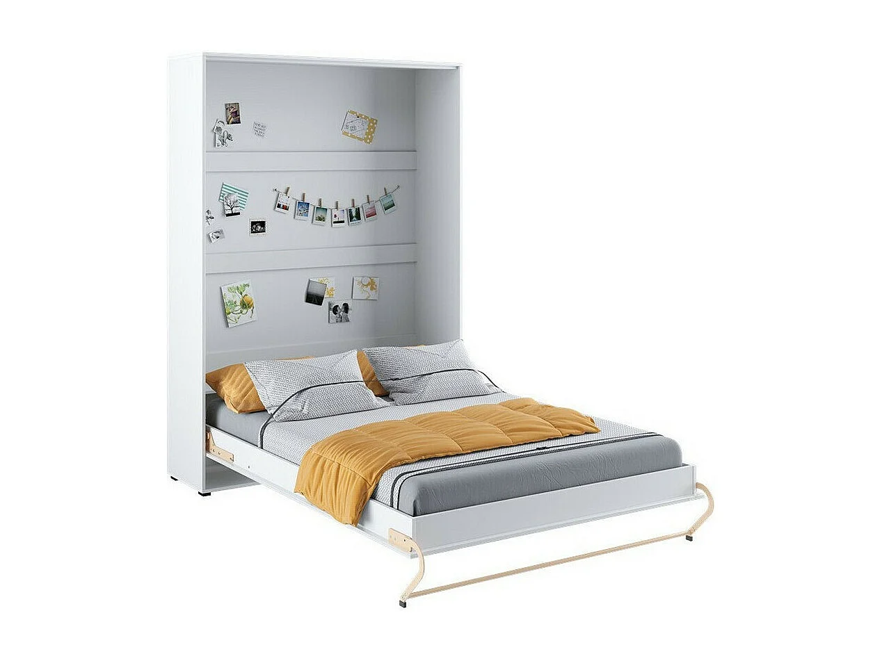 Lit escamotable Concept Pro Lenart Levfere 164, Double, Blanc, 140x200, Stratifié, 155cm