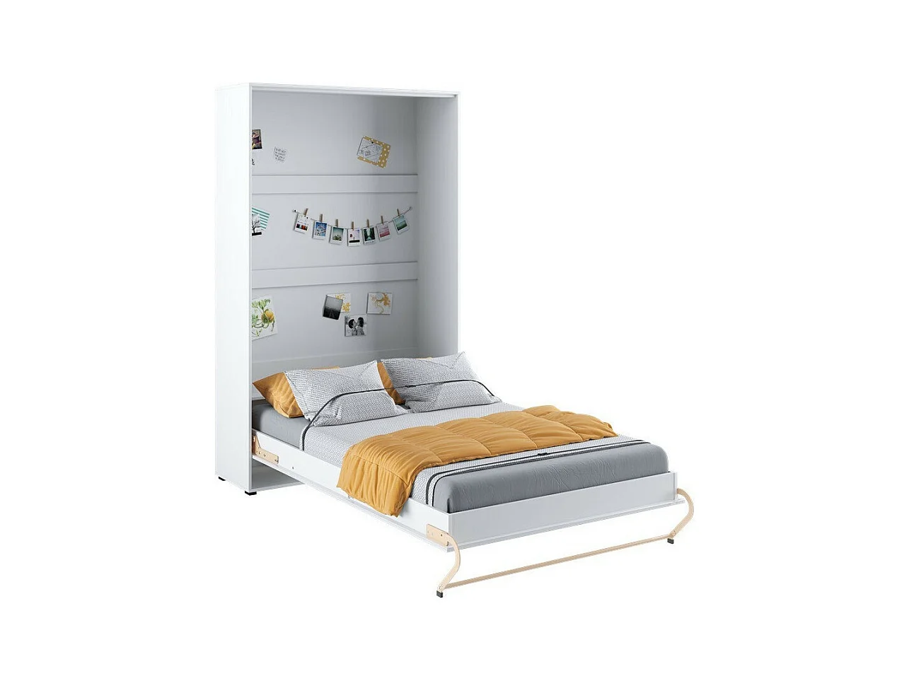 Lit escamotable Concept Pro Lenart Levfere 164, Unique, Blanc, 120x200, Stratifié, 135cm