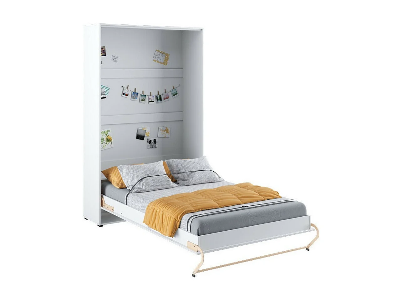 Lit escamotable Concept Pro Lenart Levfere 164, Unique, Blanc, 120x200, Stratifié, 135cm