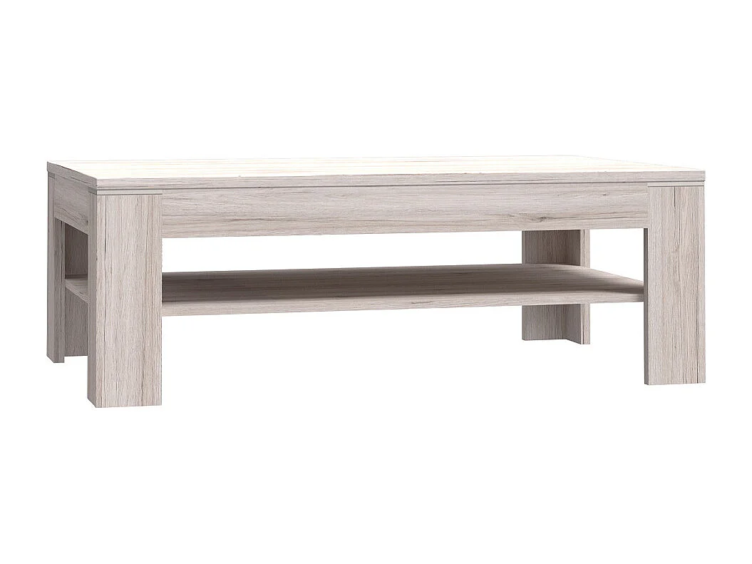 Mesa de centro auxiliar para salón de 43x120x75 cm con almacenaje en color beige Kevin