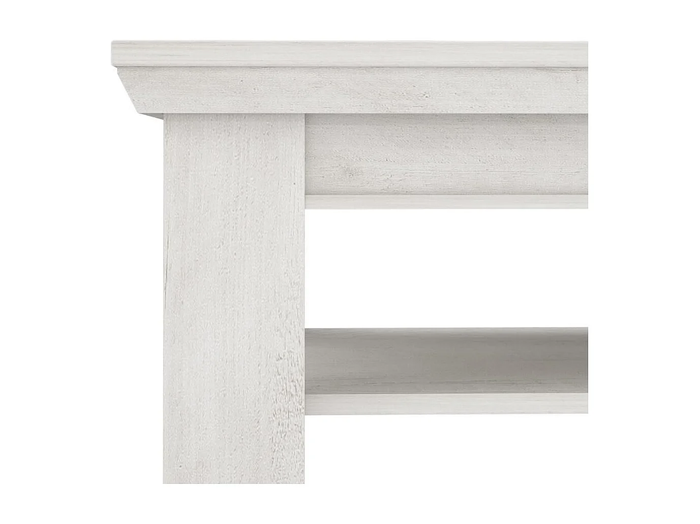 Mesa de centro de 45x120x60 cm en madera de color blanco de diseño rústico moderno Karen