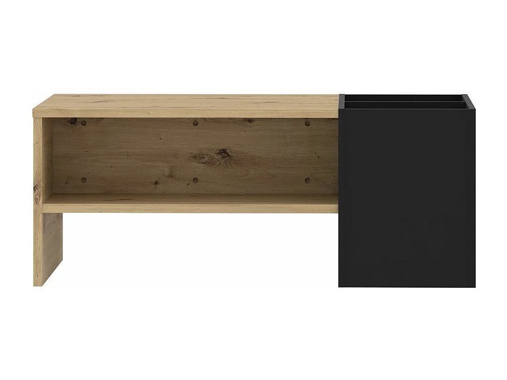 Mesa de centro auxiliar de salón de 44x110x65 cm de estilo industrial con almacenaje Aoki