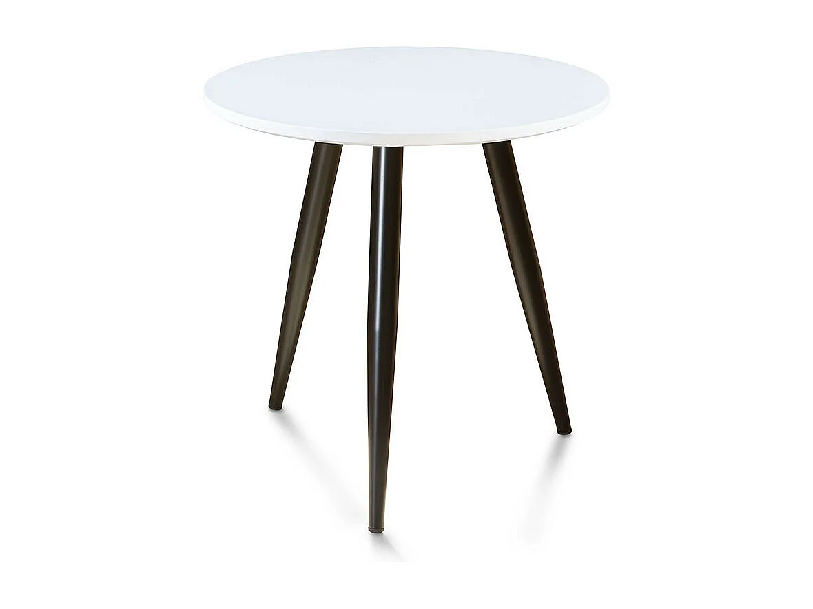 Set de 2 mesitas auxiliares redondas de 52-42x50-40x50-40 cm en color blanco Dandi