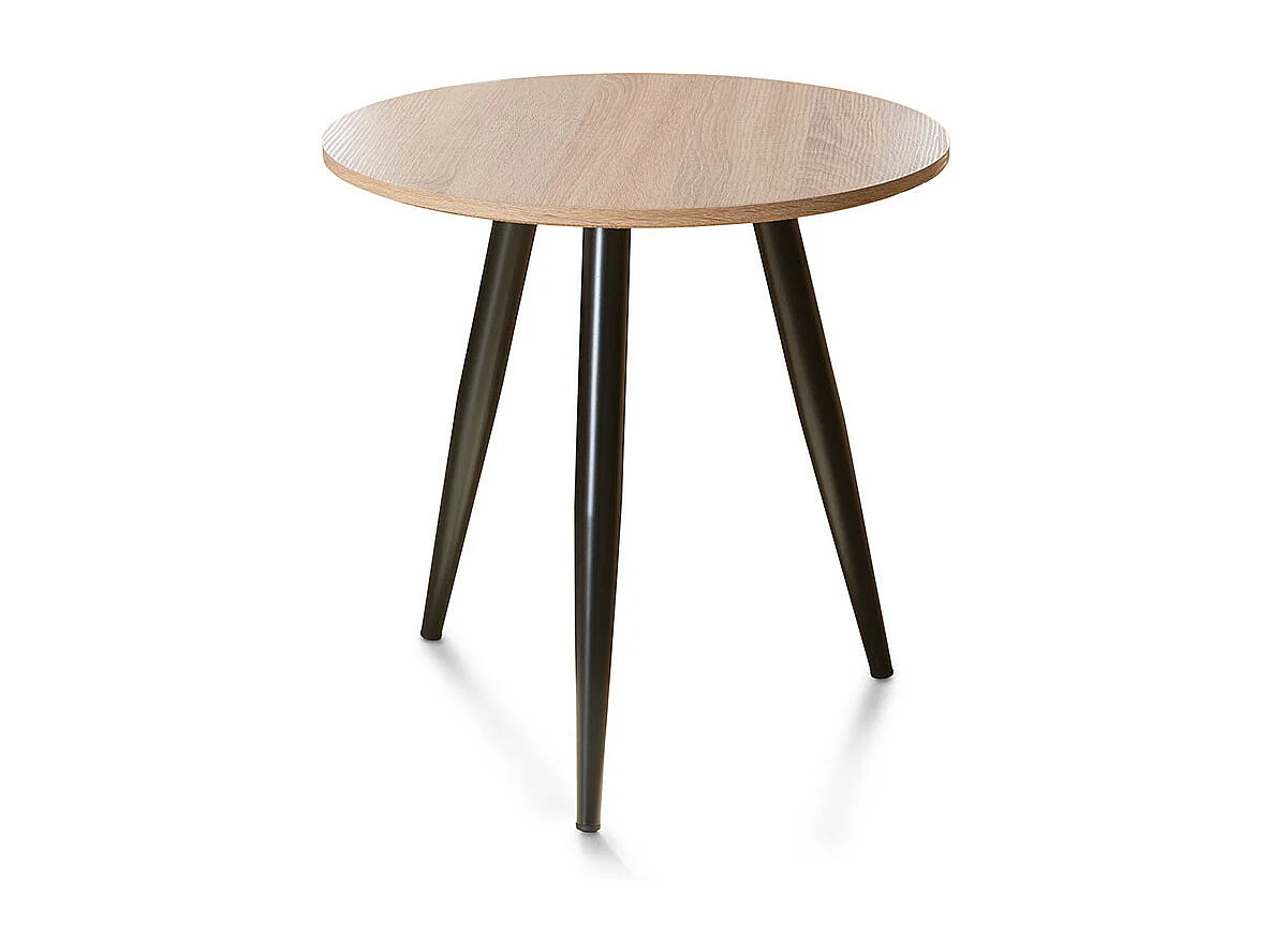 Set de 2 mesitas auxiliares redondas de 52-42x50-40x50-40 cm en color beige Dandi