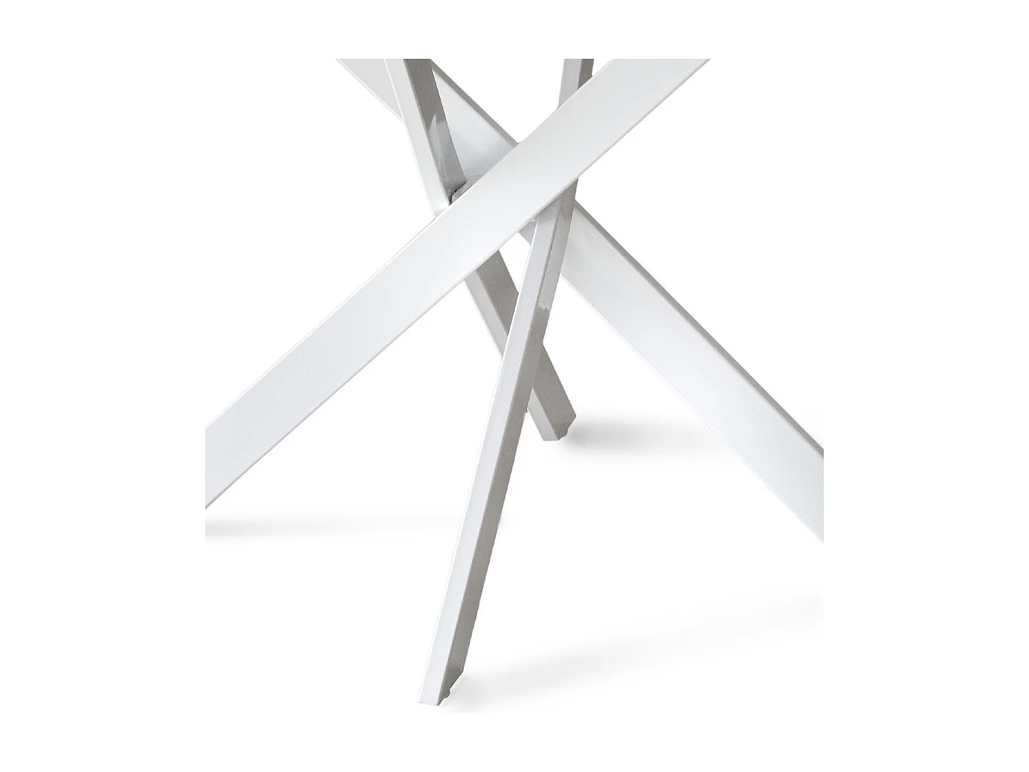 Mesa redonda de comedor o cocina de 75x90x90 cm con sobre en blanco y patas blancas Blake