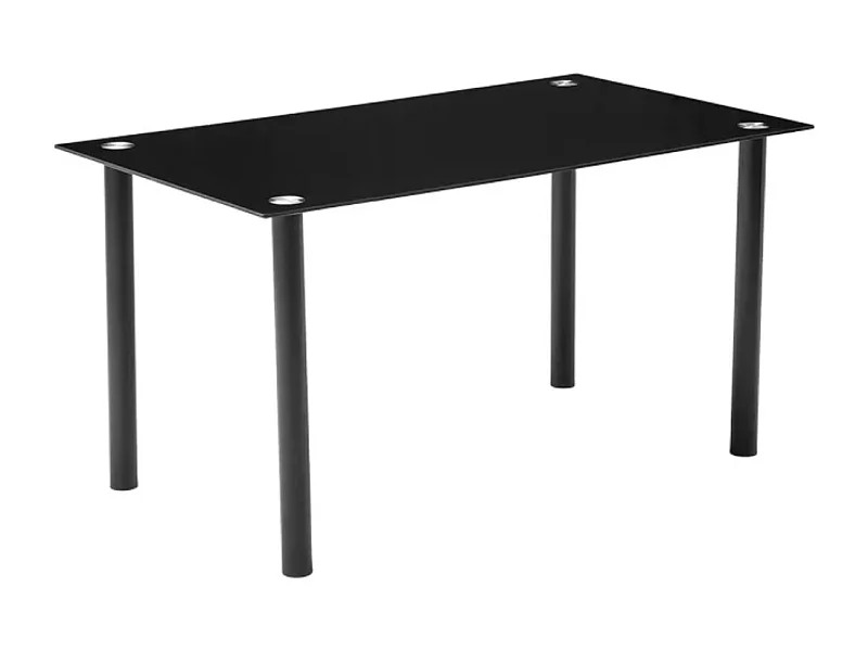 Mesa de cristal templado para cocina y comedor de 75x120x80 cm en color negro Leiden