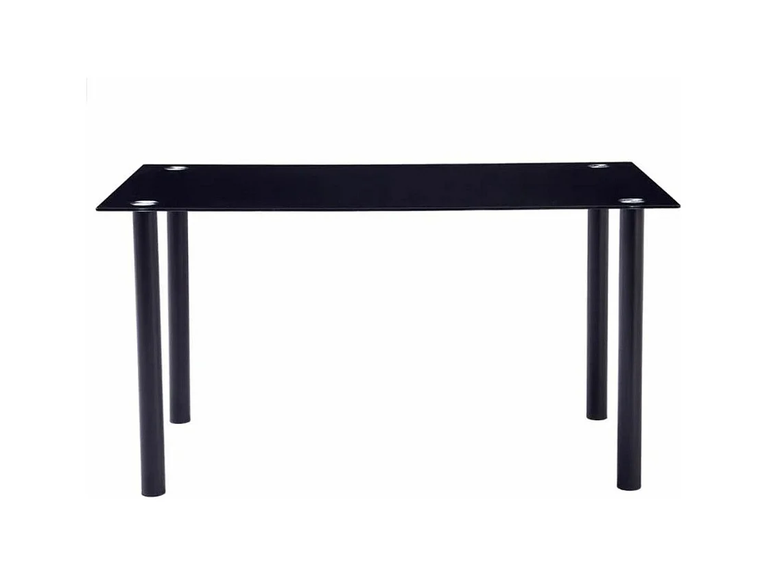 Mesa de cristal templado para cocina y comedor de 75x120x80 cm en color negro Leiden