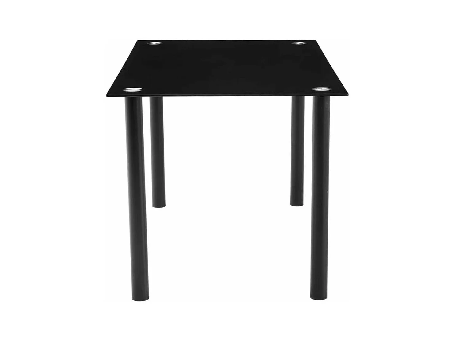 Mesa de cristal templado para cocina y comedor de 75x120x80 cm en color negro Leiden