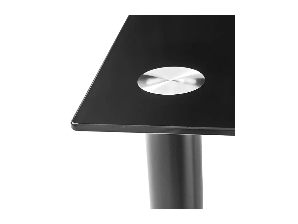 Mesa de cristal templado para cocina y comedor de 75x120x80 cm en color negro Leiden