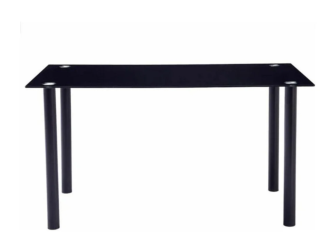 Mesa de cristal templado para cocina y comedor de 75x120x80 cm en color negro Leiden