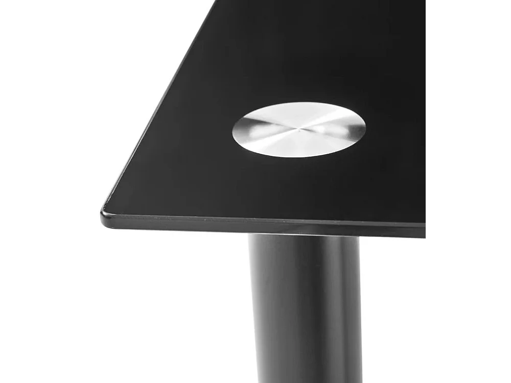 Mesa de cristal templado para cocina y comedor de 75x120x80 cm en color negro Leiden