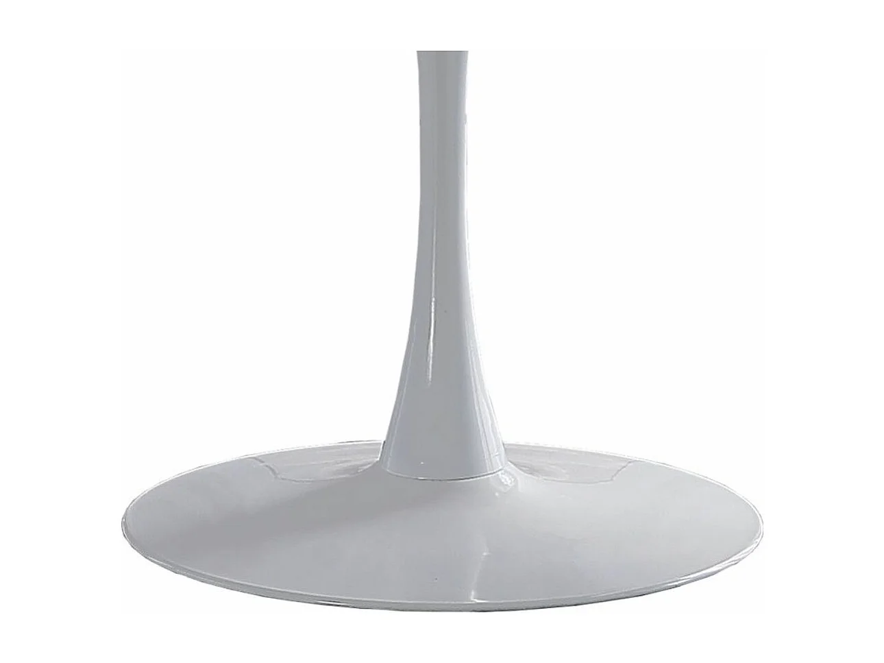 Mesa redonda de 75x110x110 cm para comedor o cocina en DM y metal en color blanco Chiara