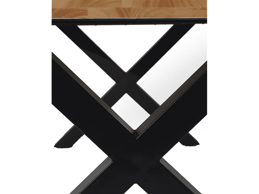 Mesa de comedor de 76x100x180 cm con sobre de madera natural maciza Ciudadela