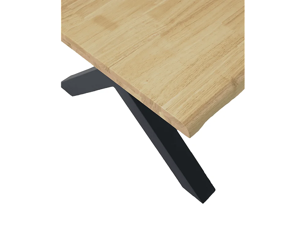 Mesa de comedor de 76x100x180 cm con sobre de madera natural maciza Ciudadela