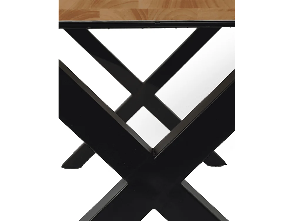 Mesa de comedor de 76x100x180 cm con sobre de madera natural maciza Ciudadela