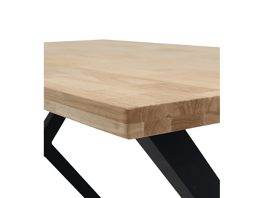 Mesa de comedor de 75x140x80 cm con tablero en color madera y patas en 'X' negras Bilbao