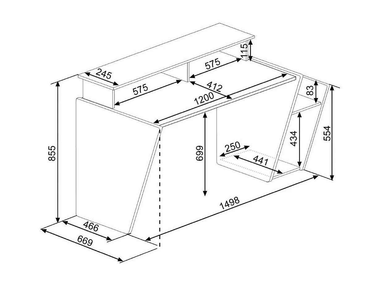 Mesa de escritorio gaming de 86x150x47 cm en color negro con almacenaje y luces LED Touma