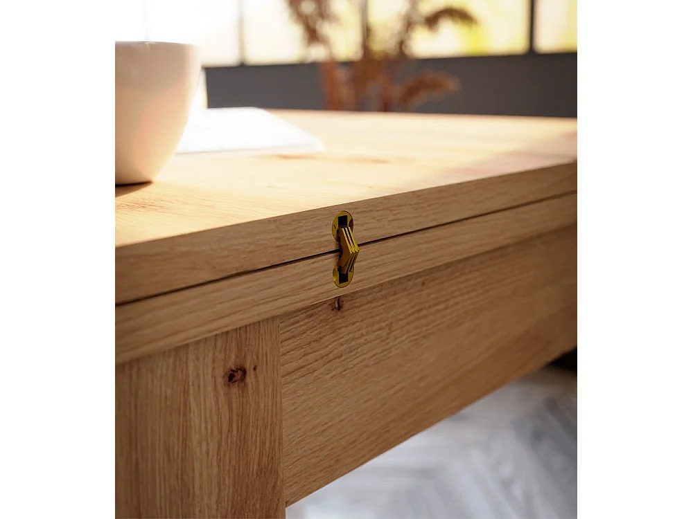 Mesa de comedor o cocina cuadrada extensible de 77x95-190x95 cm en color marrón Luter