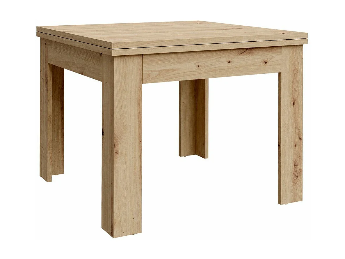 Mesa de comedor o cocina cuadrada extensible de 77x95-190x95 cm en color marrón Luter