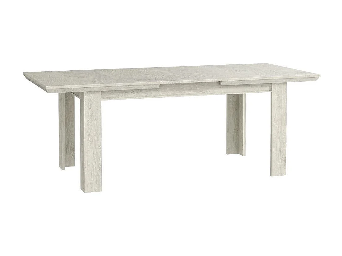 Mesa extensible de 76x160x90 cm para comedor o cocina en color blanco pino Karen