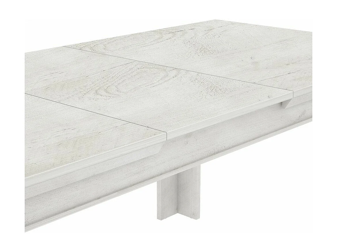 Mesa extensible de 76x160x90 cm para comedor o cocina en color blanco pino Karen