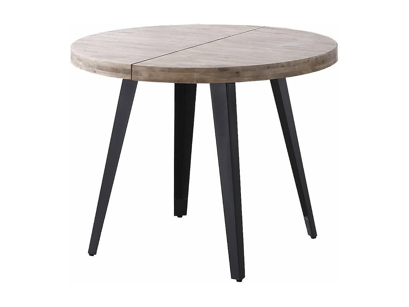 Mesa de comedor redonda extensible de 76x100x100-180 cm de madera oscura Skadi