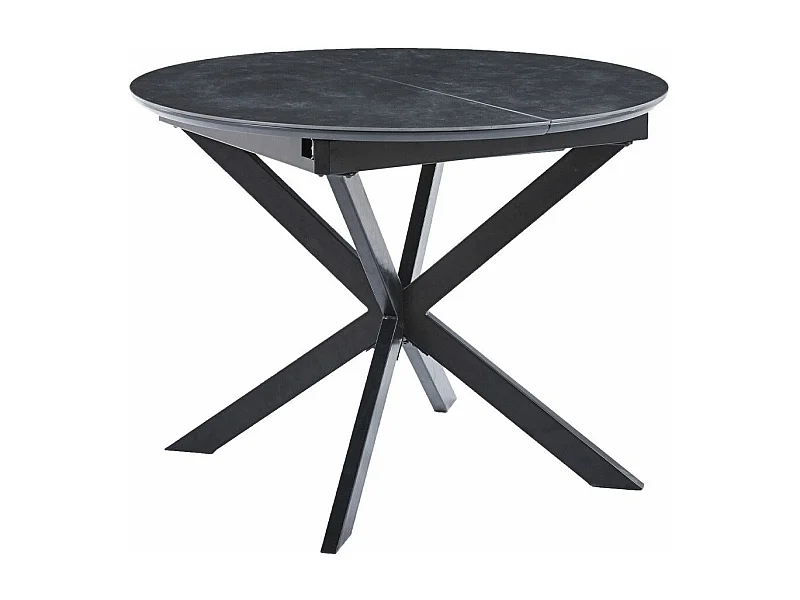 Mesa de comedor redonda extensible de 75x100-140x100 cm en color negro Olimpo