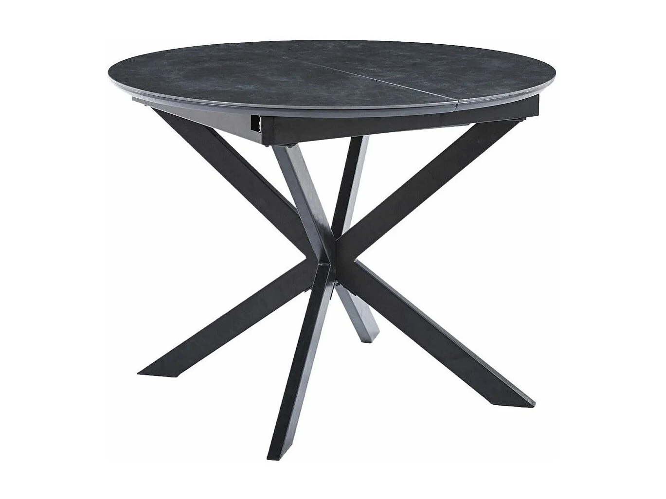 Mesa de comedor redonda extensible de 75x100-140x100 cm en color negro Olimpo