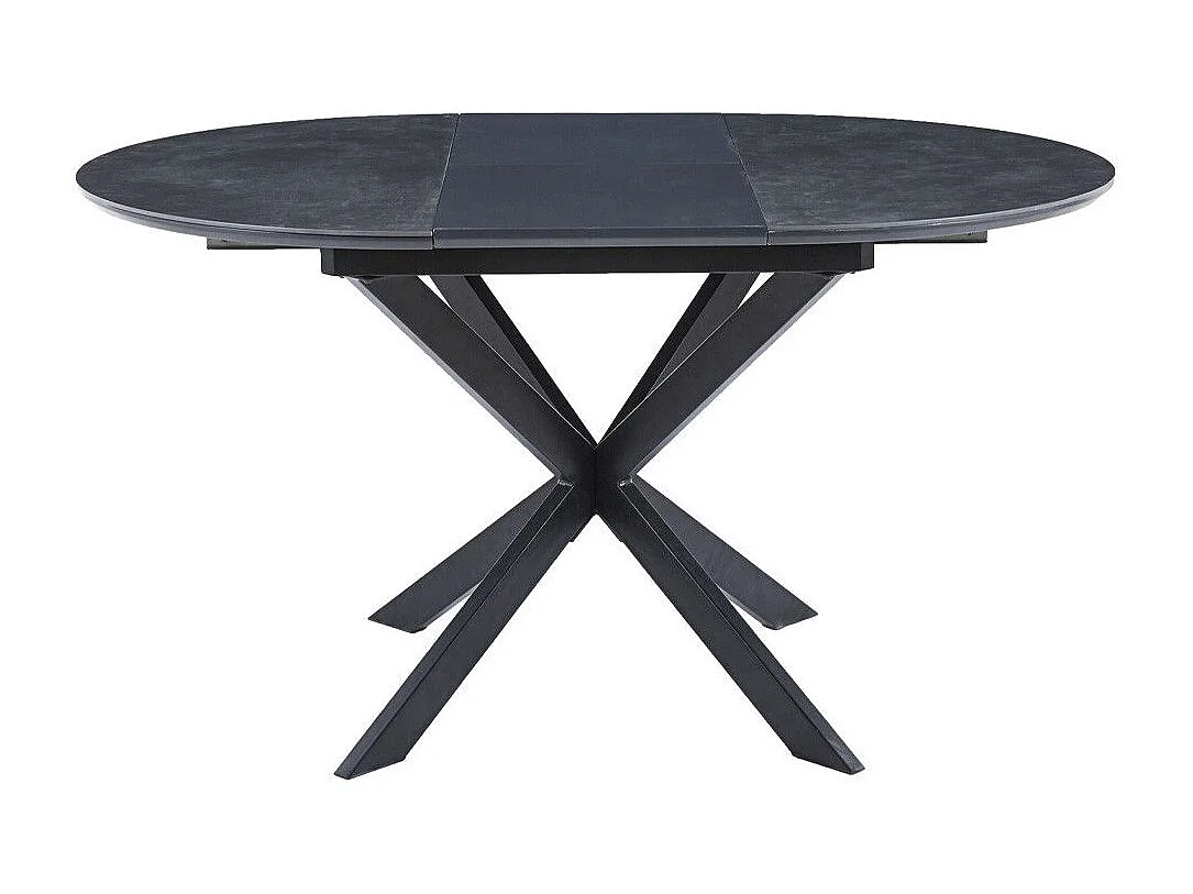Mesa de comedor redonda extensible de 75x100-140x100 cm en color negro Olimpo