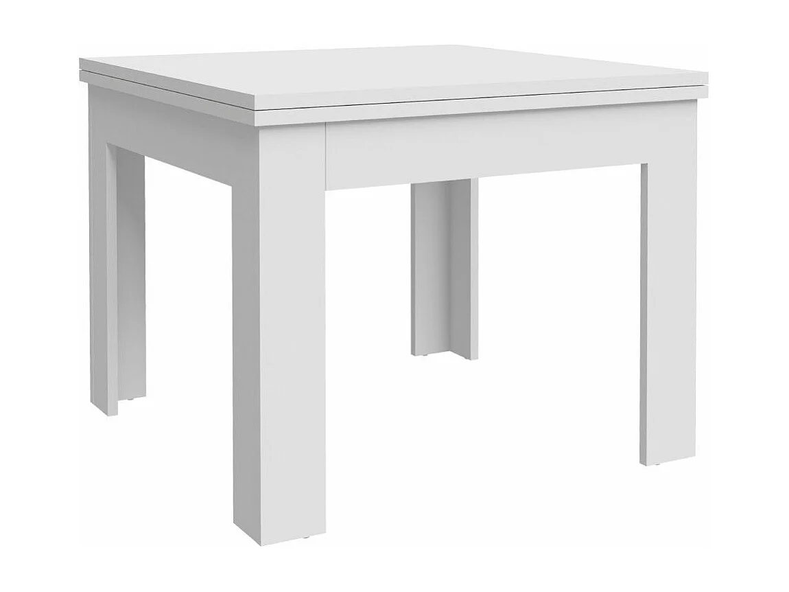 Mesa de comedor o cocina cuadrada extensible de 77x95-190x95 cm en color blanco Luter