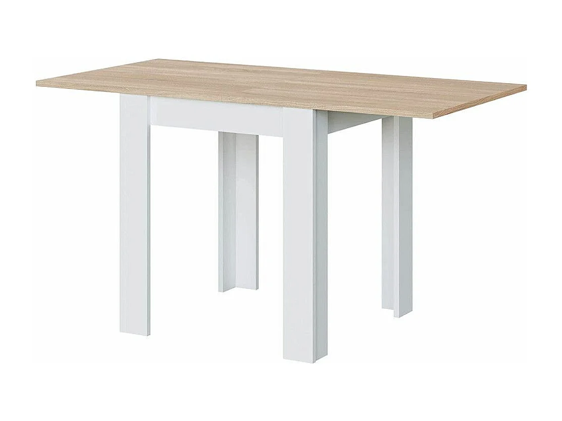 Mesa de comedor o cocina extensible cuadrada de 79x67-134x67 cm con patas blancas Katia