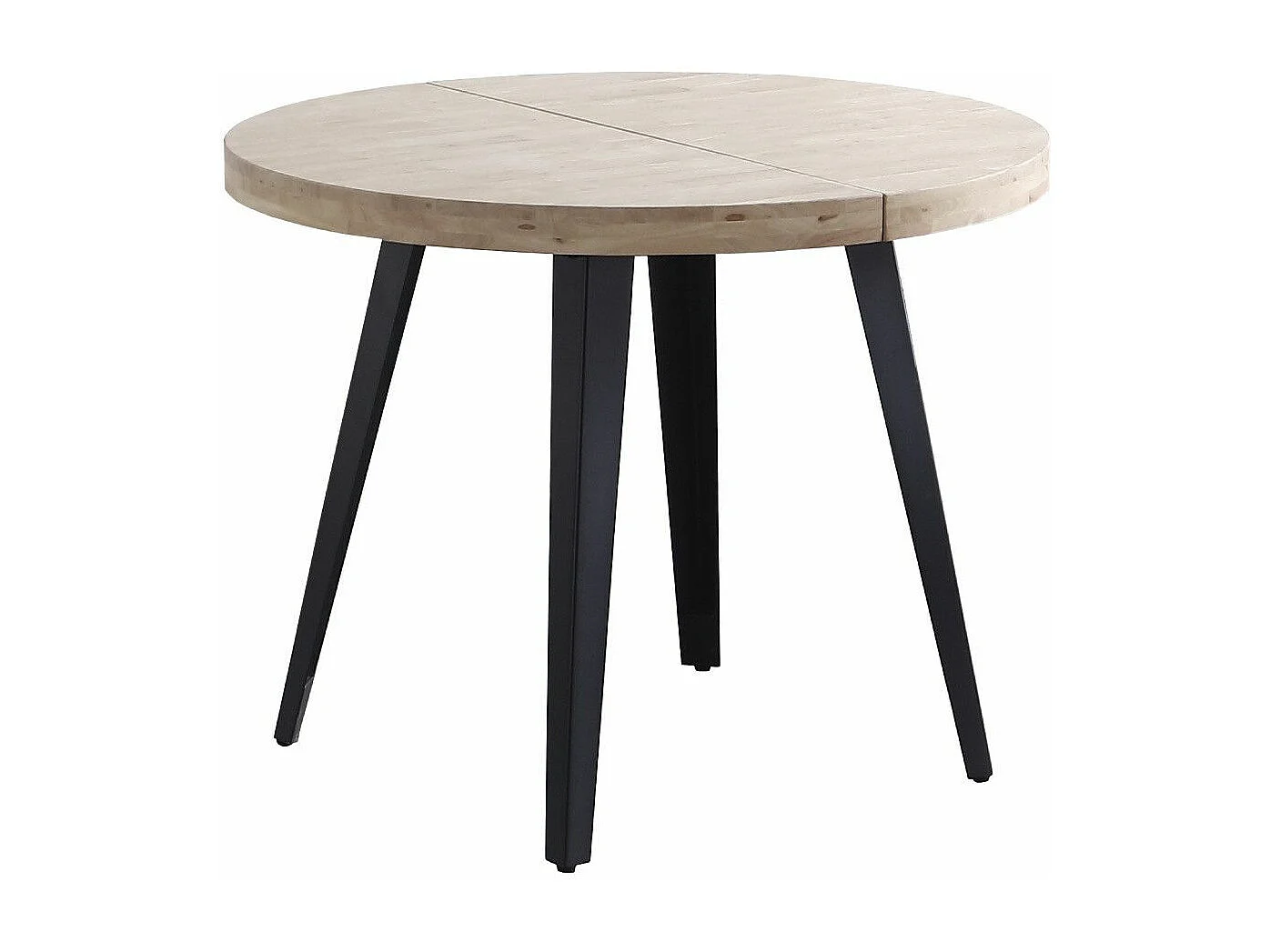 Mesa de comedor redonda extensible de 76x100x100-180 cm de madera clara Skadi