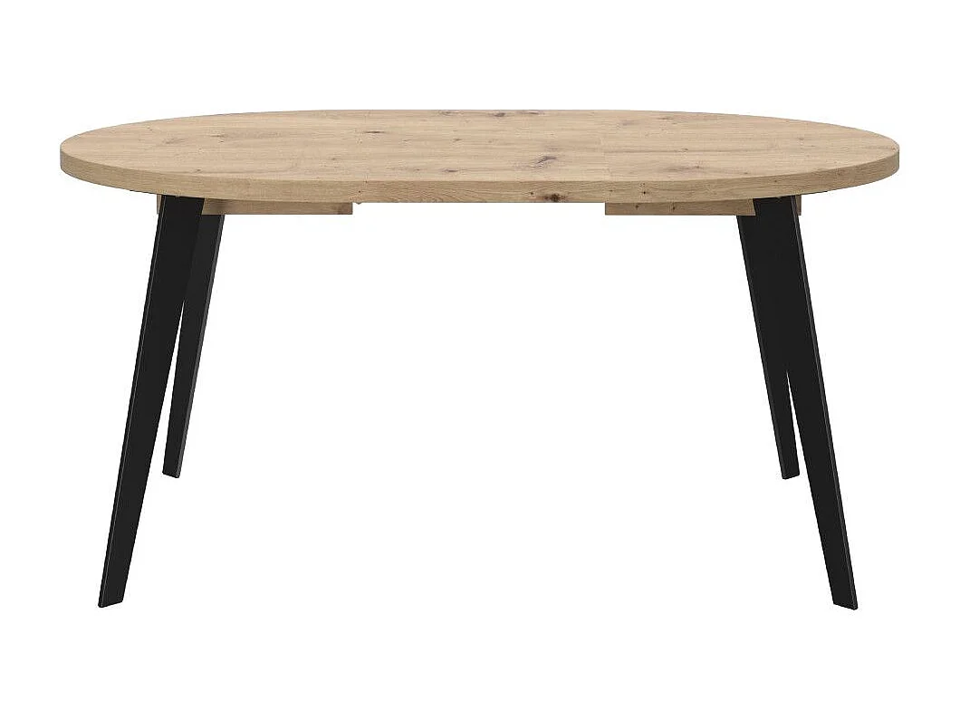 Mesa de comedor redonda extensible de 75x110x110-155 cm de estilo industrial Loki