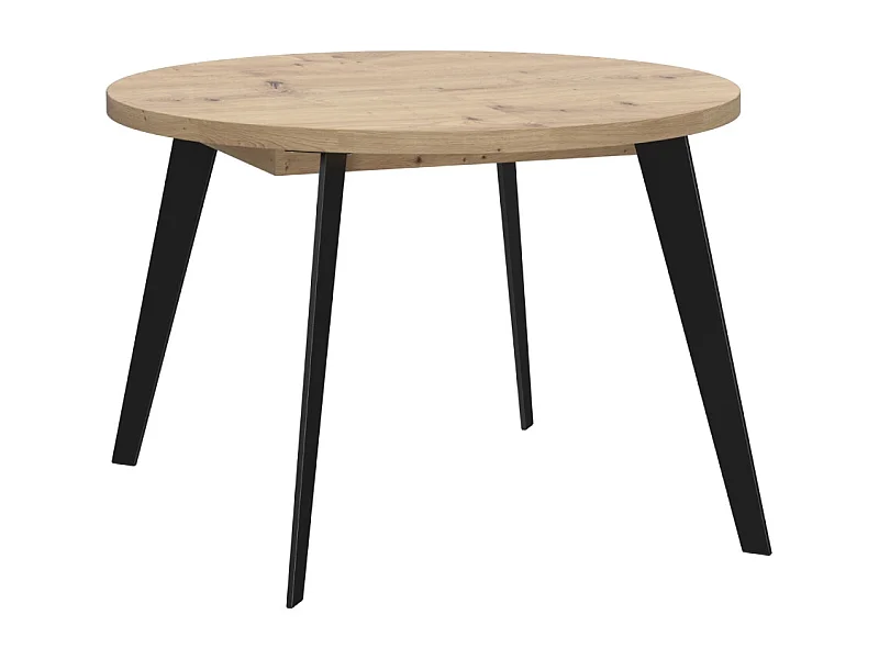 Mesa de comedor redonda extensible de 75x110x110-155 cm de estilo industrial Loki